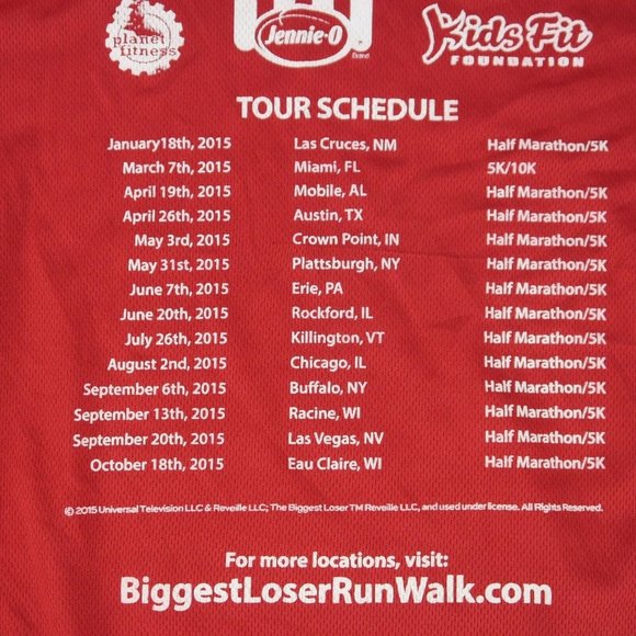 EUC Green Layer Solid Red Graphic Tee 2015 Biggest Loser Size XL  S1-8372 - Picture 6 of 7